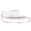 vidaXL füstös tölgy színű fém ágykeret matrac nélkül 180 x 200 cm