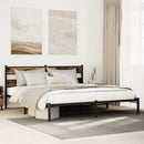 vidaXL füstös tölgy színű fém ágykeret matrac nélkül 183 x 213 cm
