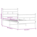 vidaXL füstös tölgy színű fém ágykeret matrac nélkül 80 x 200 cm