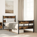 vidaXL füstös tölgy színű fém ágykeret matrac nélkül 90 x 190 cm