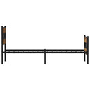 vidaXL füstös tölgy színű fém ágykeret matrac nélkül 90 x 200 cm