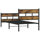 vidaXL füstös tölgy színű fém ágykeret matrac nélkül 90 x 200 cm
