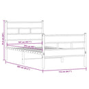 vidaXL füstös tölgy színű fém ágykeret matrac nélkül 107 x 203 cm