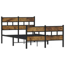 vidaXL füstös tölgy színű fém ágykeret matrac nélkül 120 x 190 cm