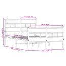 vidaXL füstös tölgy színű fém ágykeret matrac nélkül 120 x 190 cm