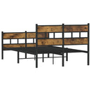 vidaXL füstös tölgy színű fém ágykeret matrac nélkül 120 x 200 cm