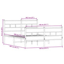 vidaXL füstös tölgy színű fém ágykeret matrac nélkül 140 x 200 cm