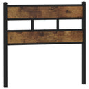 vidaXL füstös tölgy színű szerelt fa és vas fejtámla 90 cm