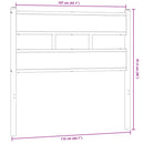 vidaXL füstös tölgy színű szerelt fa és vas fejtámla 107 cm