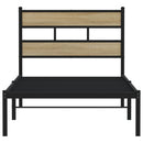vidaXL sonoma tölgy színű fém ágykeret matrac nélkül 75 x 190 cm