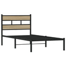 vidaXL sonoma tölgy színű fém ágykeret matrac nélkül 90 x 190 cm