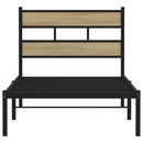 vidaXL sonoma tölgy színű fém ágykeret matrac nélkül 90 x 190 cm