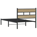 vidaXL sonoma tölgy színű fém ágykeret matrac nélkül 90 x 190 cm