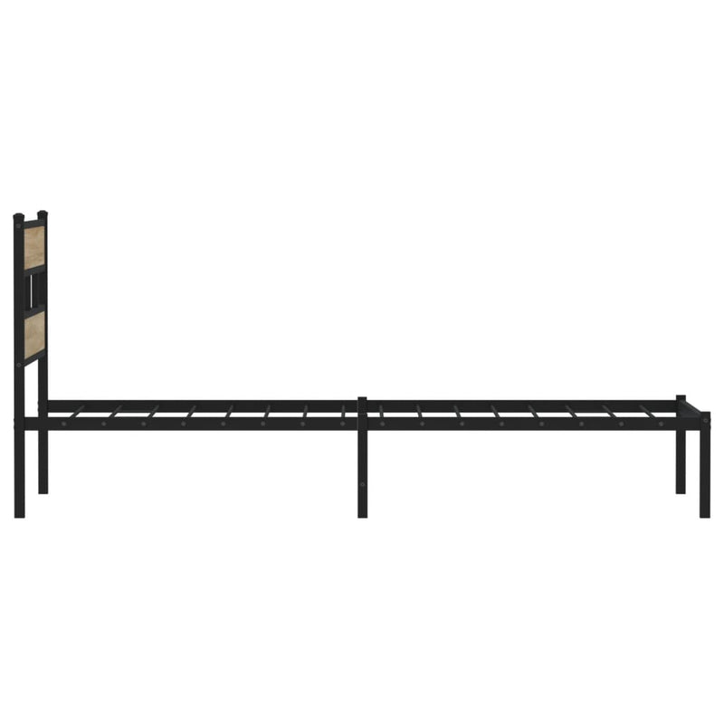 vidaXL sonoma tölgy színű fém ágykeret matrac nélkül 90 x 200 cm