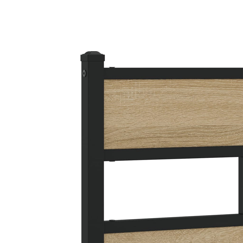 vidaXL sonoma tölgy színű fém ágykeret matrac nélkül 90 x 200 cm