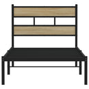 vidaXL sonoma tölgy színű fém ágykeret matrac nélkül 100 x 200 cm