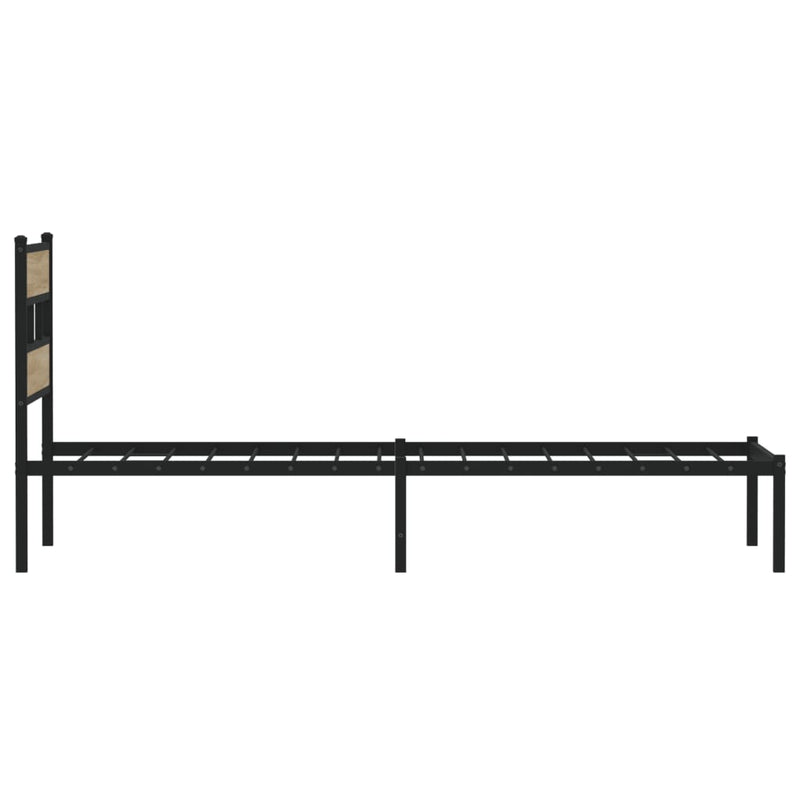vidaXL sonoma tölgy színű fém ágykeret matrac nélkül 100 x 200 cm