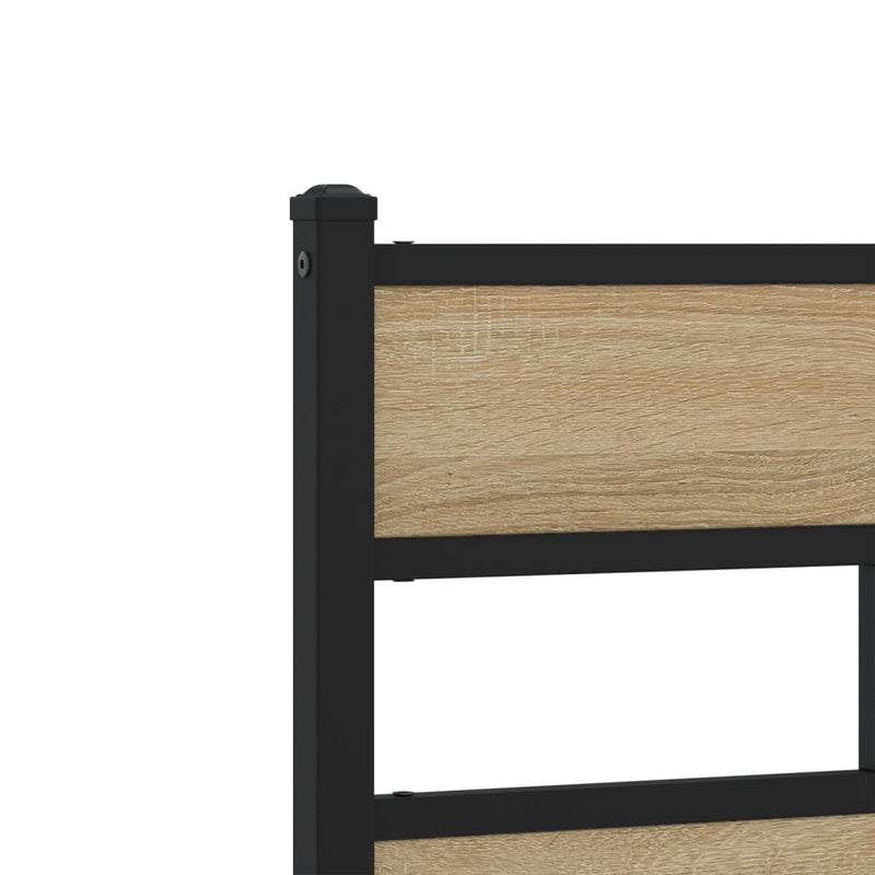 vidaXL sonoma tölgy színű fém ágykeret matrac nélkül 100 x 200 cm