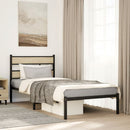 vidaXL sonoma tölgy színű fém ágykeret matrac nélkül 107 x 203 cm
