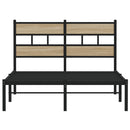 vidaXL sonoma tölgy színű fém ágykeret matrac nélkül 120 x 190 cm