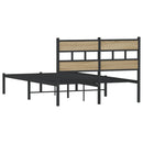 vidaXL sonoma tölgy színű fém ágykeret matrac nélkül 120 x 190 cm