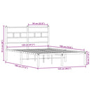 vidaXL sonoma tölgy színű fém ágykeret matrac nélkül 120 x 190 cm