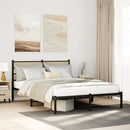 vidaXL sonoma tölgy színű fém ágykeret matrac nélkül 135 x 190 cm