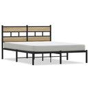 vidaXL sonoma tölgyszínű fém ágykeret matrac nélkül 160 x 200 cm