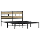 vidaXL sonoma tölgyszínű fém ágykeret matrac nélkül 160 x 200 cm