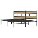 vidaXL sonoma tölgyszínű fém ágykeret matrac nélkül 160 x 200 cm