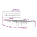 vidaXL sonoma tölgyszínű fém ágykeret matrac nélkül 160 x 200 cm