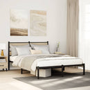 vidaXL sonoma tölgyszínű fém ágykeret matrac nélkül 160 x 200 cm