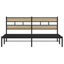 vidaXL sonoma tölgy színű fém ágykeret matrac nélkül 180 x 200 cm