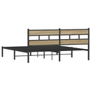 vidaXL sonoma tölgy színű fém ágykeret matrac nélkül 180 x 200 cm