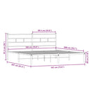 vidaXL sonoma tölgy színű fém ágykeret matrac nélkül 180 x 200 cm
