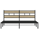 vidaXL sonoma tölgy színű fém ágykeret matrac nélkül 183 x 213 cm