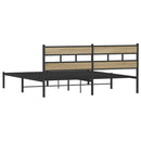 vidaXL sonoma tölgy színű fém ágykeret matrac nélkül 183 x 213 cm
