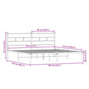 vidaXL sonoma tölgy színű fém ágykeret matrac nélkül 183 x 213 cm