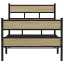 vidaXL sonoma tölgy színű fém ágykeret matrac nélkül 75 x 190 cm