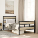vidaXL sonoma tölgy színű fém ágykeret matrac nélkül 80 x 200 cm