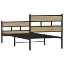 vidaXL sonoma tölgy színű fém ágykeret matrac nélkül 90 x 190 cm