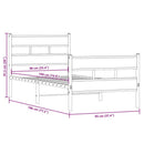 vidaXL sonoma tölgy színű fém ágykeret matrac nélkül 90 x 190 cm