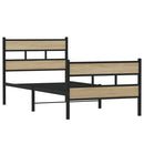 vidaXL sonoma tölgy színű fém ágykeret matrac nélkül 90 x 200 cm