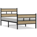 vidaXL sonoma tölgy színű fém ágykeret matrac nélkül 100 x 190 cm