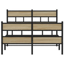 vidaXL sonoma tölgy színű fém ágykeret matrac nélkül 120 x 190 cm