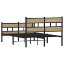 vidaXL sonoma tölgy színű fém ágykeret matrac nélkül 120 x 200 cm