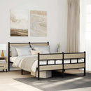 vidaXL sonoma tölgy színű fém ágykeret matrac nélkül 135 x 190 cm