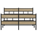vidaXL sonoma tölgy színű fém ágykeret matrac nélkül 140 x 190 cm
