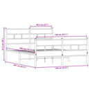vidaXL sonoma tölgy színű fém ágykeret matrac nélkül 140 x 200 cm