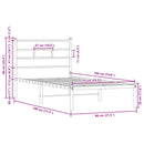 vidaXL barna tölgy színű fejtámlás ágykeret matrac nélkül 75 x 190 cm